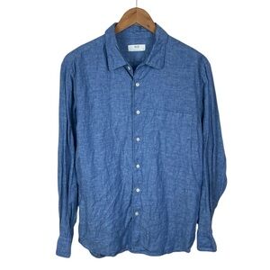 BF1520 Men’s UNIQLO Brand Casual 100% LINEN Beach Button Down Shirt L